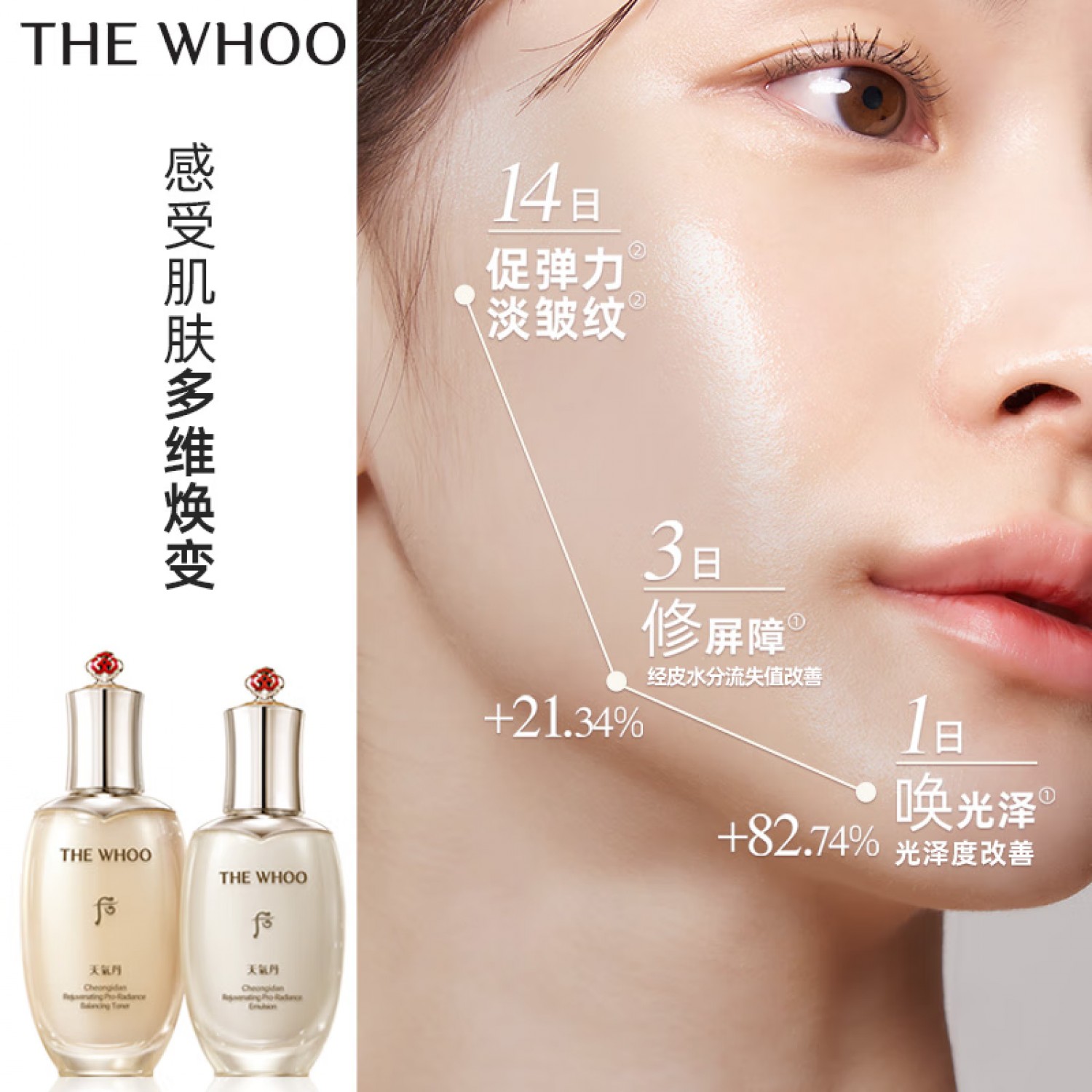【会员特惠】后Whoo天气丹PRO水乳光耀焕活紧颜礼盒7件套淡纹套装